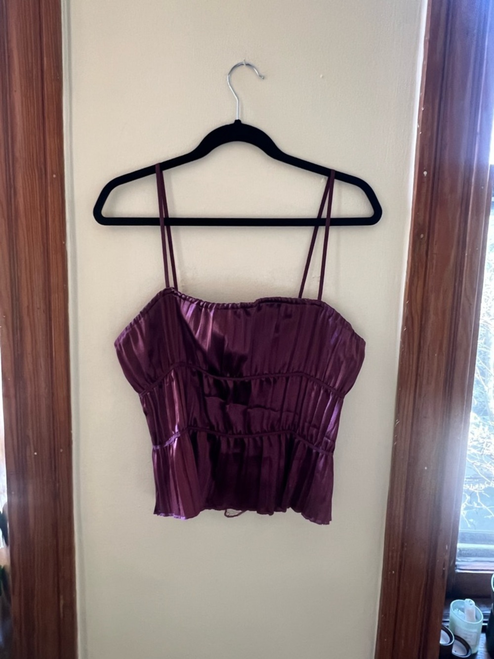 Free People Satin Ruched Tank Top